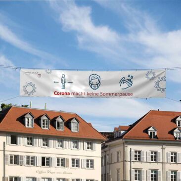 Corona-Prävention Konstanz - Banner "Corona macht keine Sommerpause"