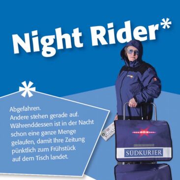 Zustellerkampagne Flyer "Night Rider"