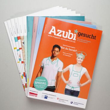 AZUBI Magazin alle Magazine gefächert