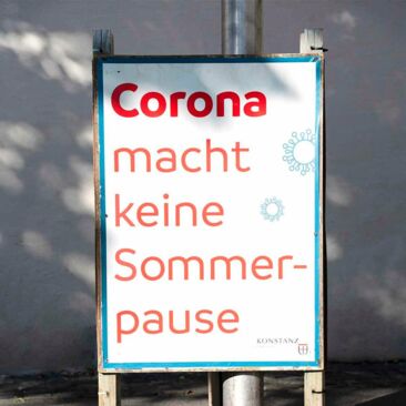 Corona-Prävention Konstanz - Plakat "Corona macht keine Sommerpause"